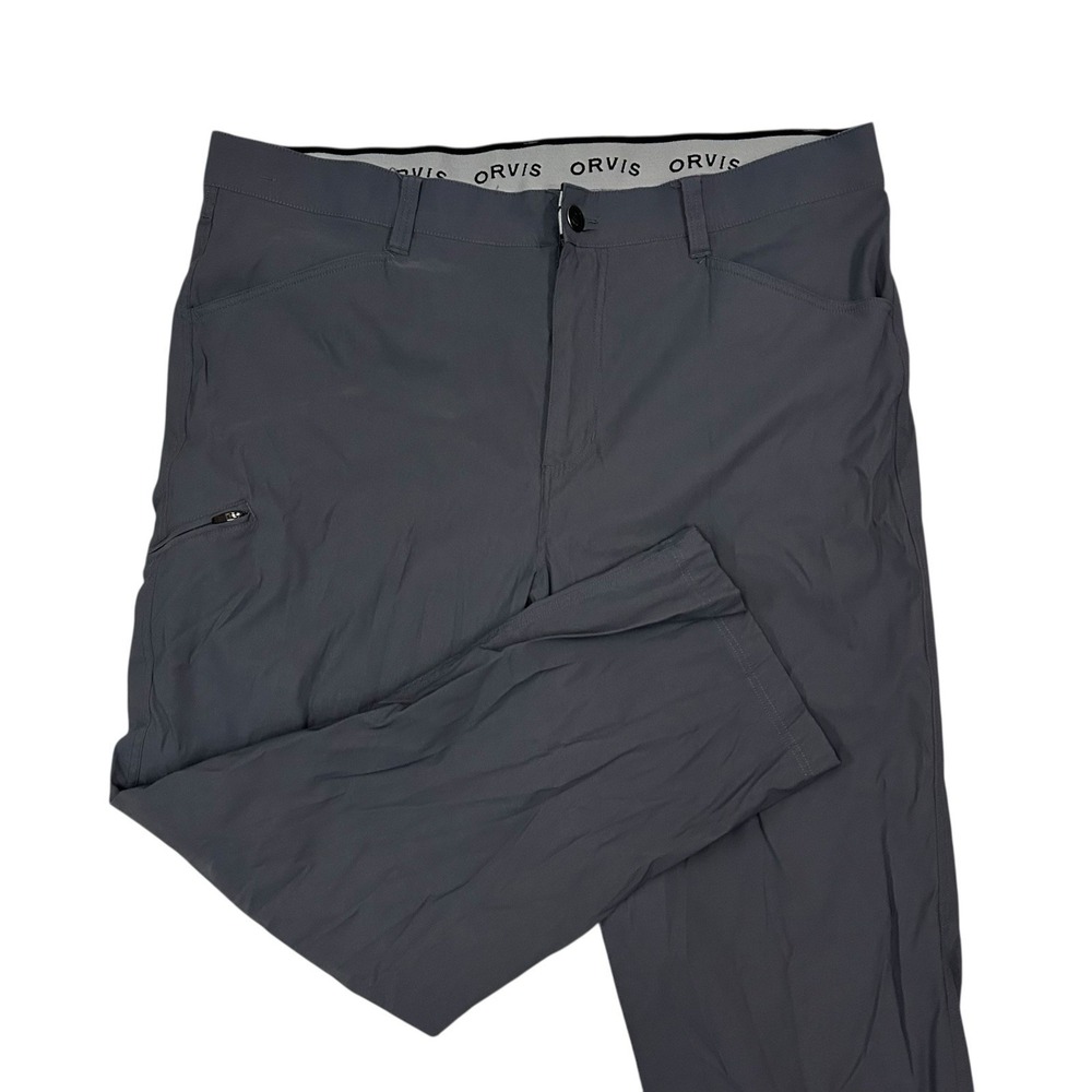 Orvis Tech Pants Mens 40X29 Gray Stretch Performance Chino Nylon‎ Wicking